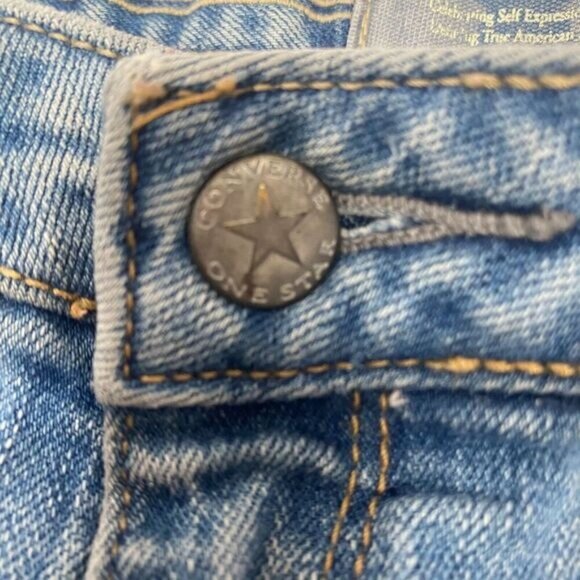Vintage Converse Womens Size 14 Jeans 1974 Hip Huggers Blue Denim Hong Kong - Picture 12 of 15